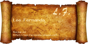 Lee Fernanda névjegykártya